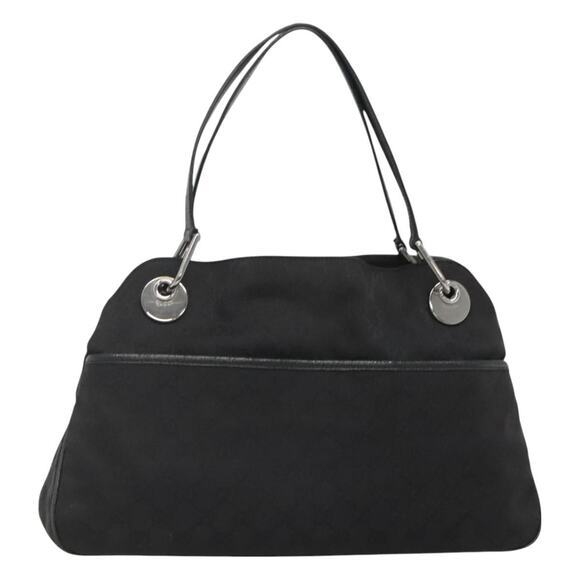 GUCCI GG Canvas Tote Bag Black Silver - Picture 1 of 16
